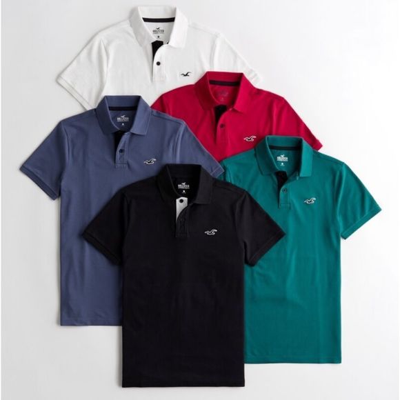 Hollister Shirts Nwt Hollister Mens Stretch Polo 5pack White Red
